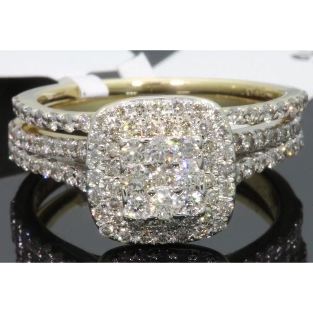 1.40 carat 10k yellow gold diamond ring set